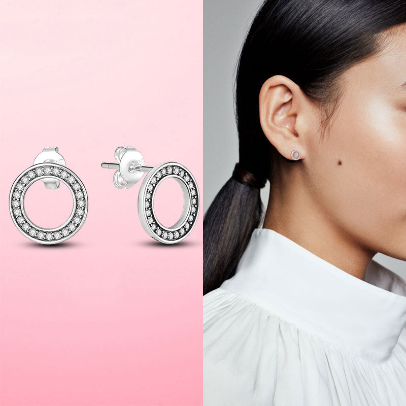 925 Silver Heart CZ Earrings