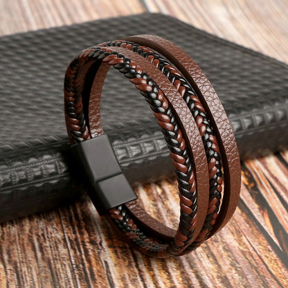 Lava Bead Leather Bracelet