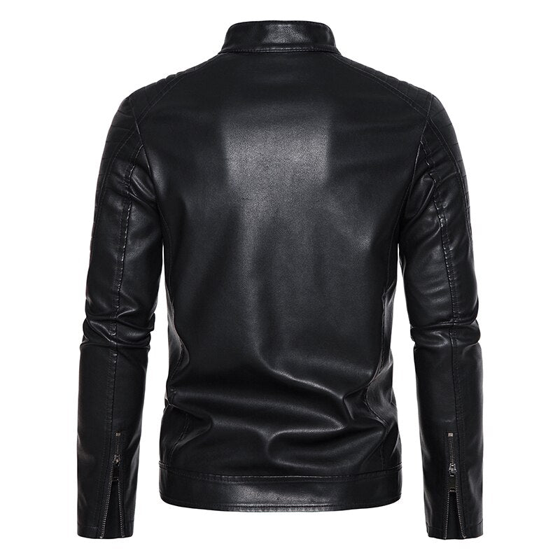 Autumn Leather Bomber Jacket