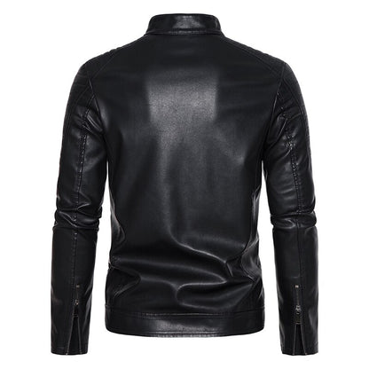 Autumn Leather Bomber Jacket