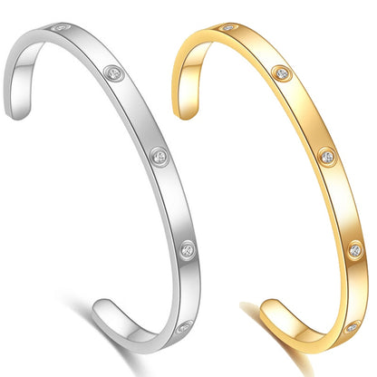 VQYSKO 4mm Stainless Steel Bangles