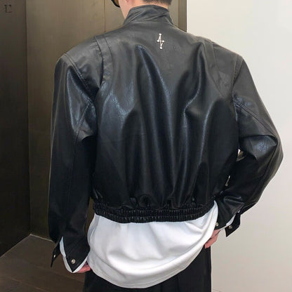 Faux Leather Thriller Jacket