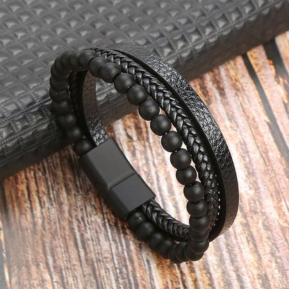 Biker Leather Bracelet