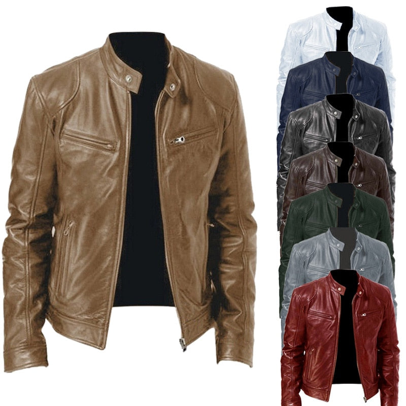 Faux Leather Aviator Jacket