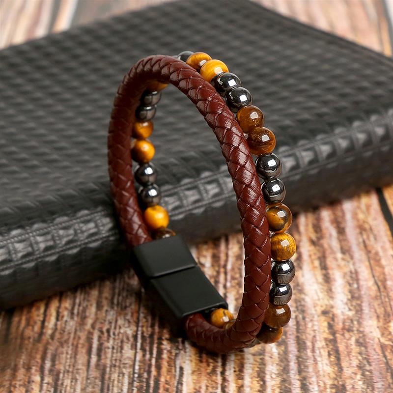 Biker Leather Bracelet