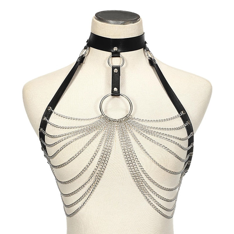 Gothic Leather Body Chains