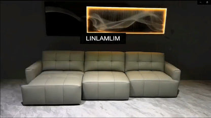 Italian Genuine Leather Convertible Sofa