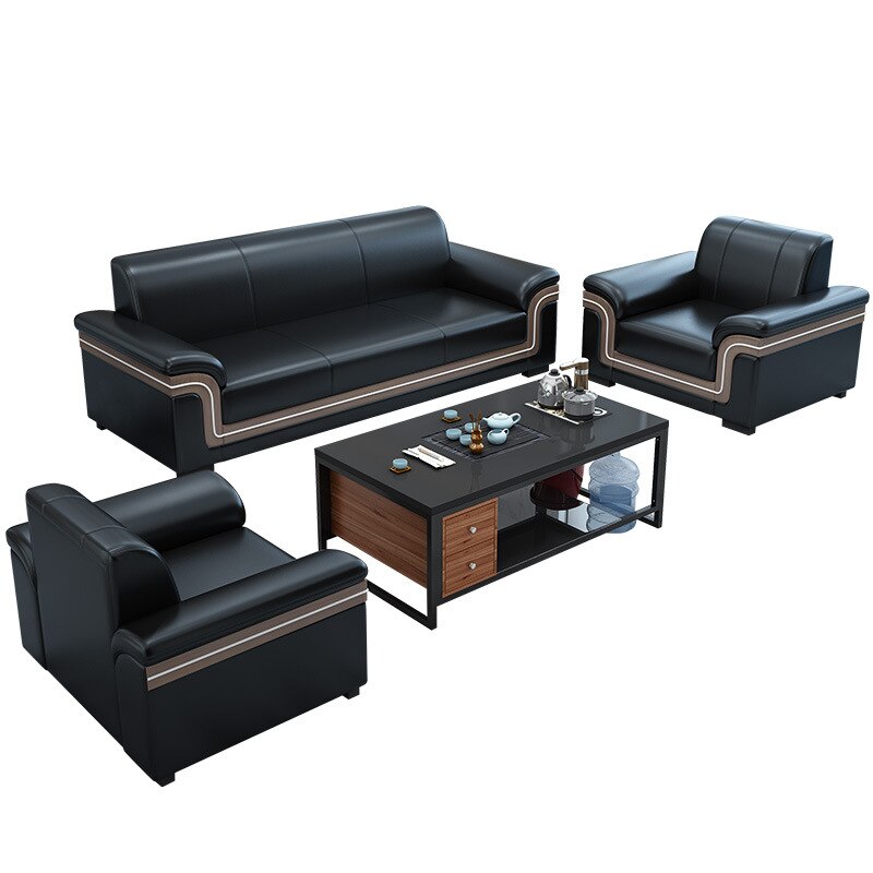 Simple Leather Reception Sofa