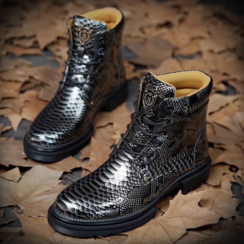 Snakeskin Motorcycle Boots