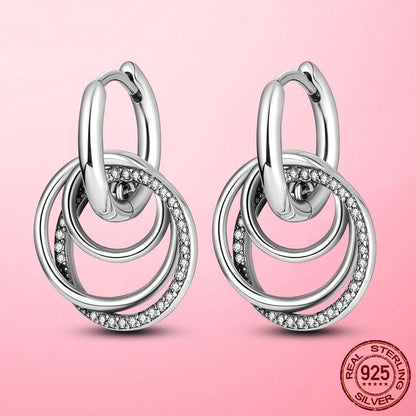925 Silver Heart CZ Earrings