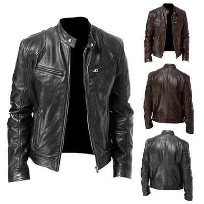 Faux Leather Aviator Jacket