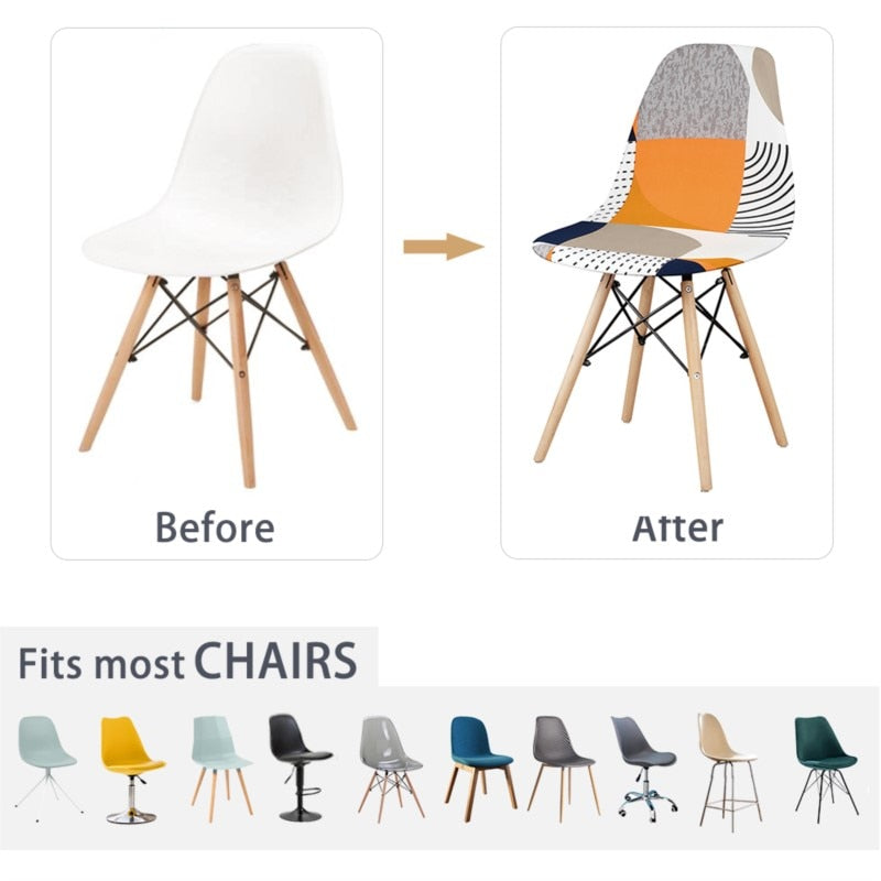 Solid Color Shell Chair Cover