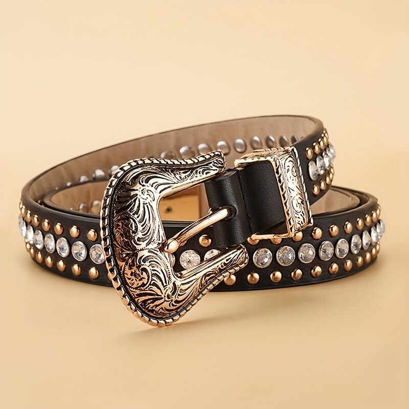 Vintage Carved Buckle Belt