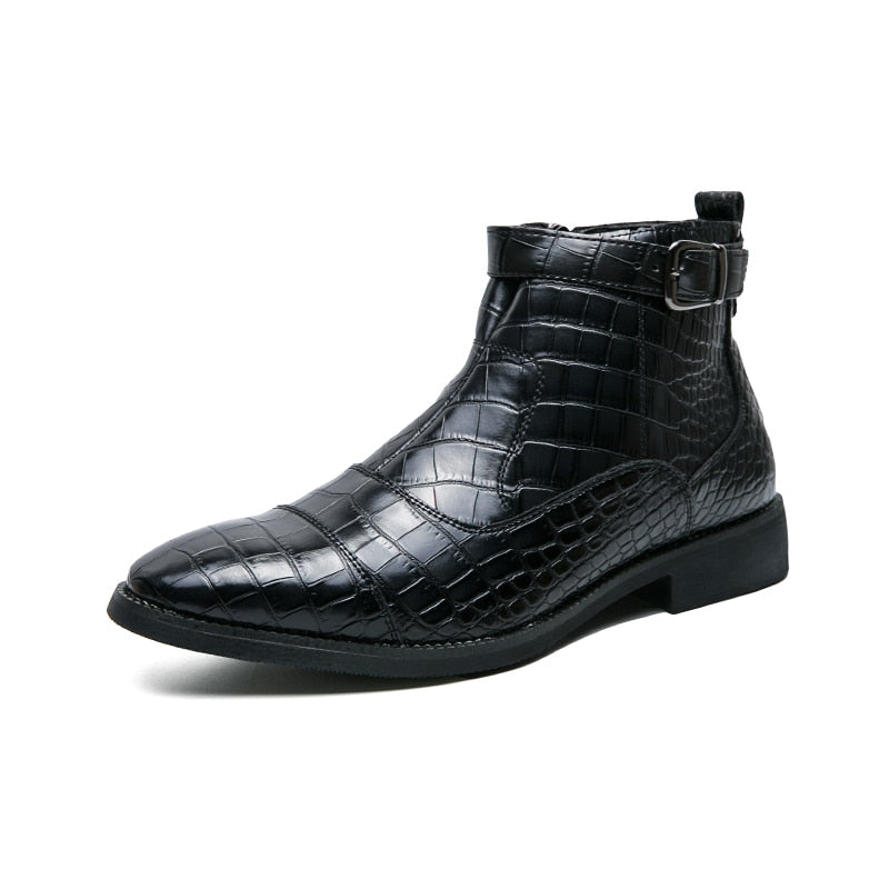 Crocodile Buckle Boots