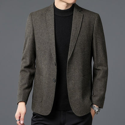 QUANBO Winter Wool Blazer