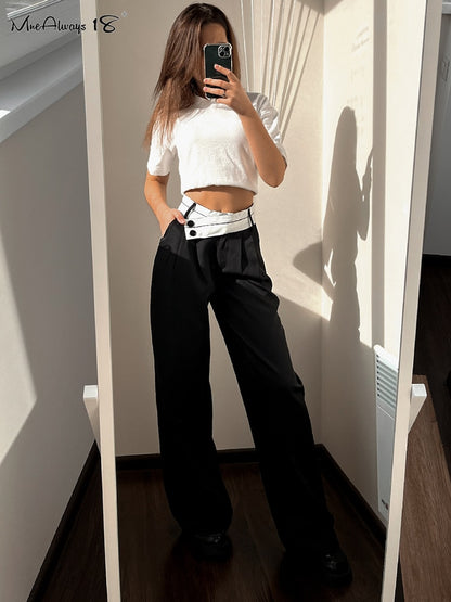 Patchwork Wide Leg Pants