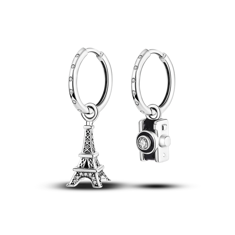 925 Silver Heart CZ Earrings