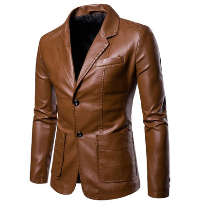 Faux Leather Cafe Racer Jacket