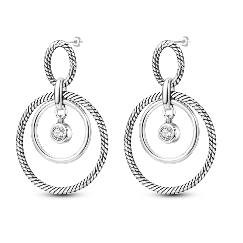 925 Silver Heart CZ Earrings