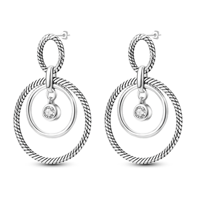 925 Silver Heart CZ Earrings