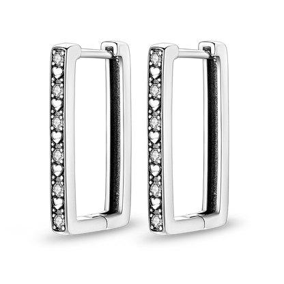 925 Silver Heart CZ Earrings