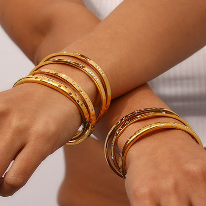 18K Gold Plated Waterproof Bangles