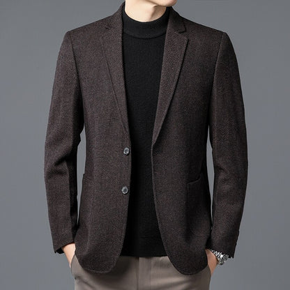 QUANBO Winter Wool Blazer
