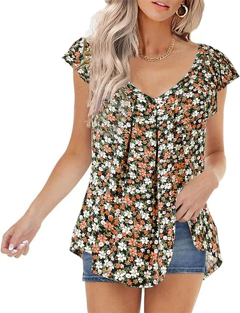Backless Floral Print Shirt