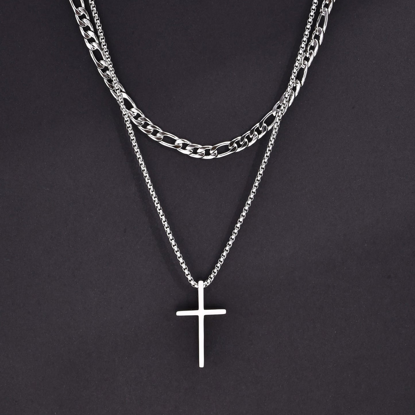 VNOX Layered Cross Pendant