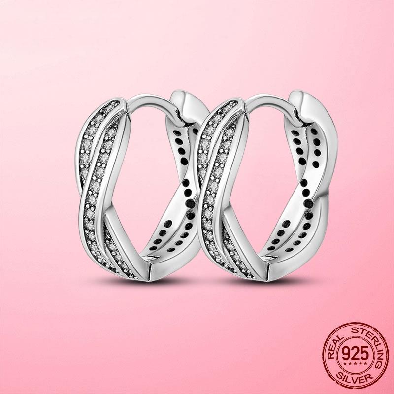 925 Silver Heart CZ Earrings