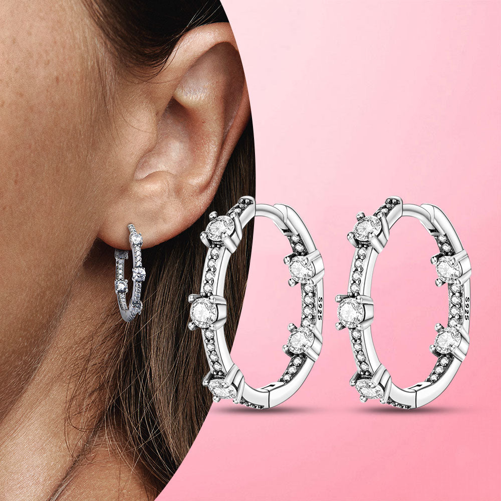 925 Silver Heart CZ Earrings
