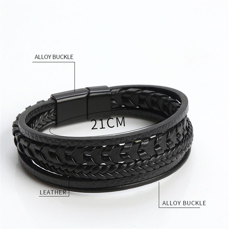 Alloy Clasp Leather Bracelet