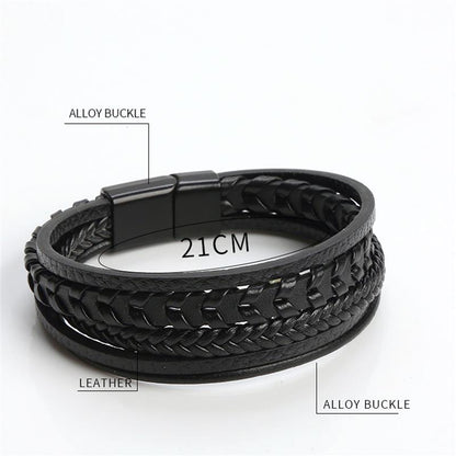 Alloy Clasp Leather Bracelet