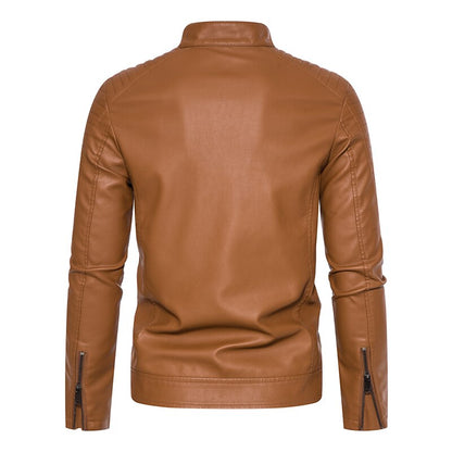 Autumn Leather Bomber Jacket