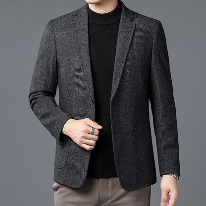 QUANBO Winter Wool Blazer