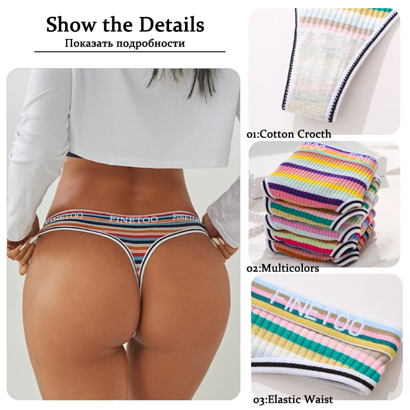 4 PieceCotton Stripe Panties