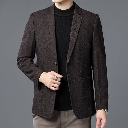 QUANBO Winter Wool Blazer