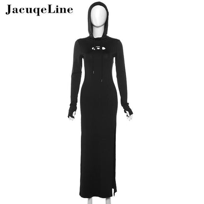 Jacuqeline Autumn Long Sleeve Hooded Dress