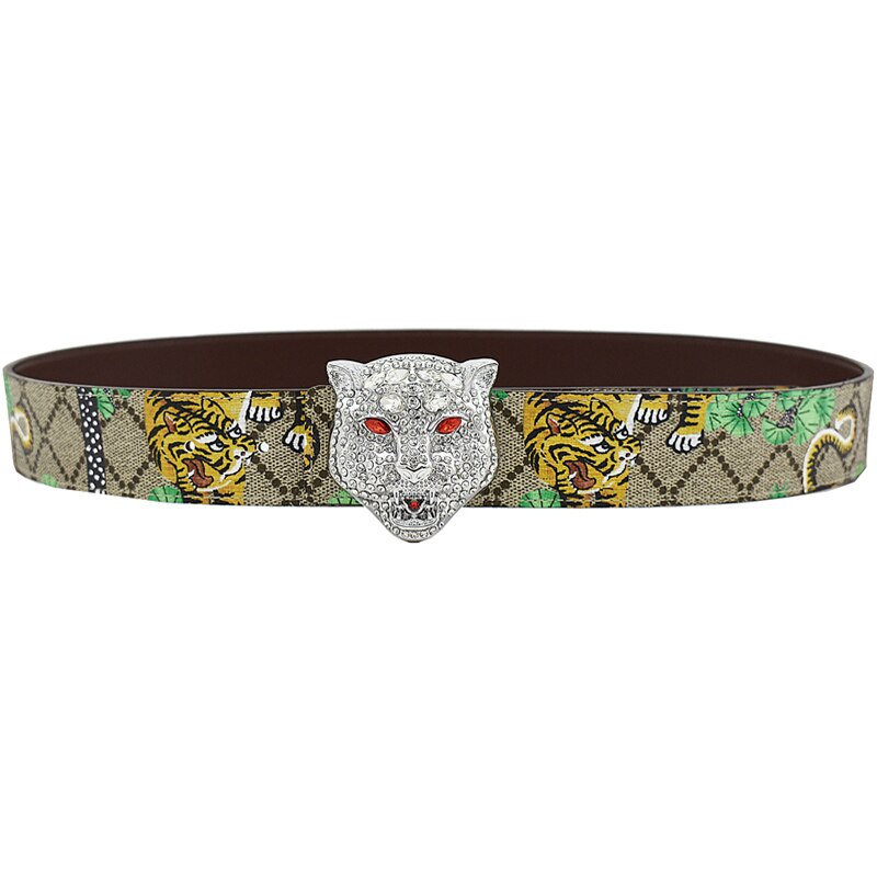 Green Tiger Leather Belt