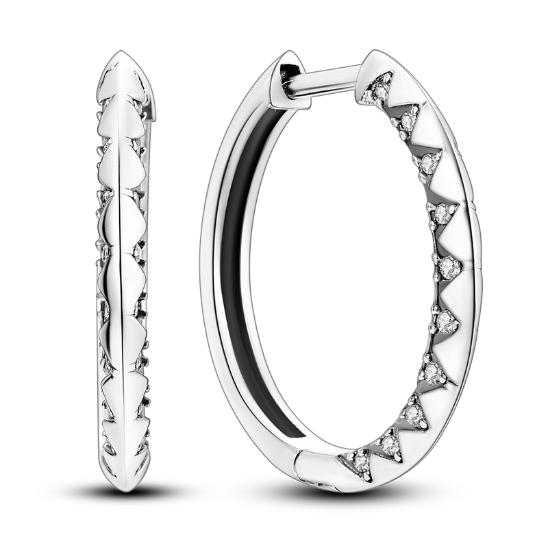 925 Silver Heart CZ Earrings