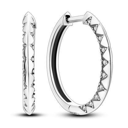 925 Silver Heart CZ Earrings