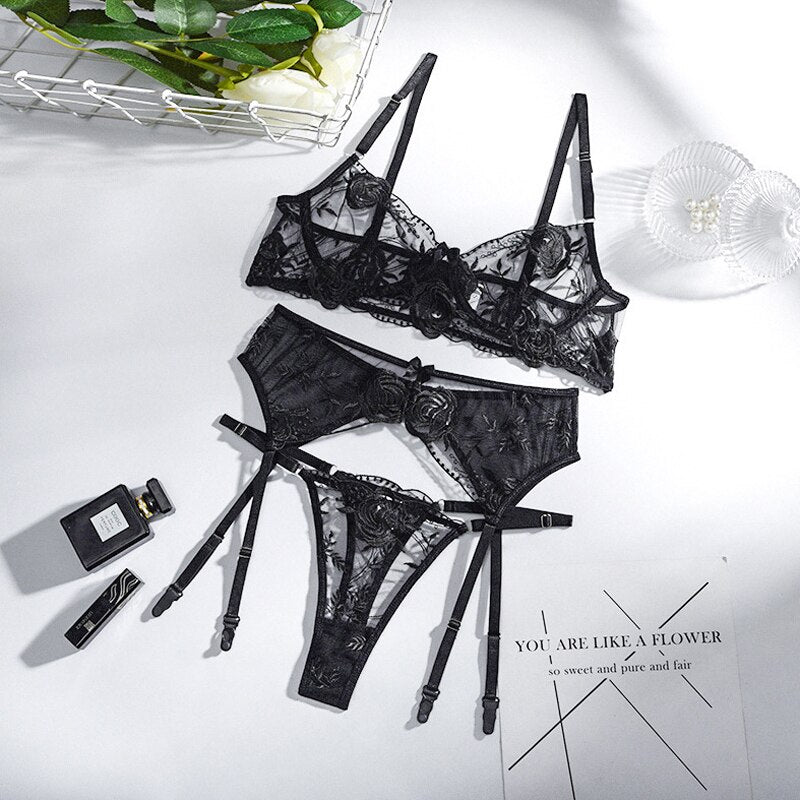 FELINUS Sexy 3-Piece Transparent Lingerie