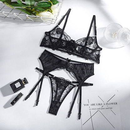 FELINUS Sexy 3-Piece Transparent Lingerie