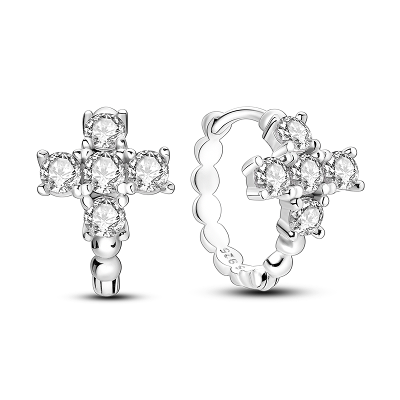 925 Silver Heart CZ Earrings