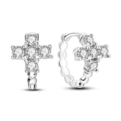925 Silver Heart CZ Earrings