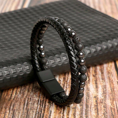 Biker Leather Bracelet