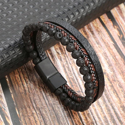 Biker Leather Bracelet