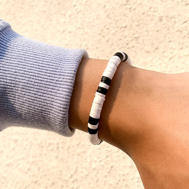 Black/White Soft Clay Bead Choker