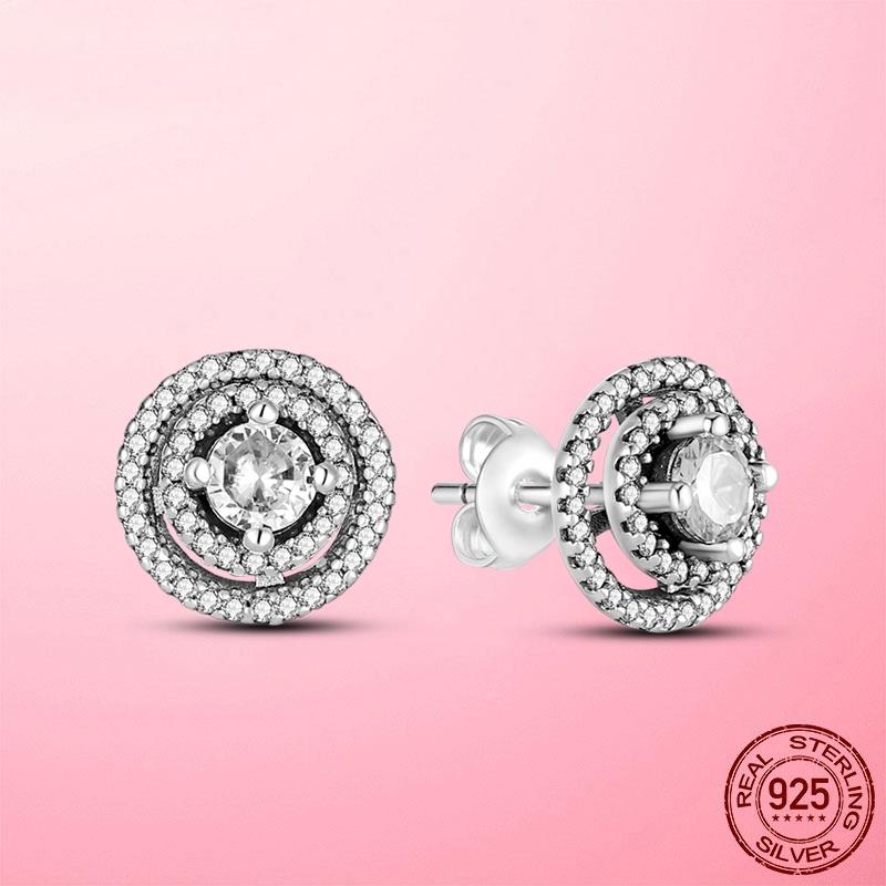 925 Silver Heart CZ Earrings
