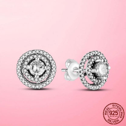 925 Silver Heart CZ Earrings